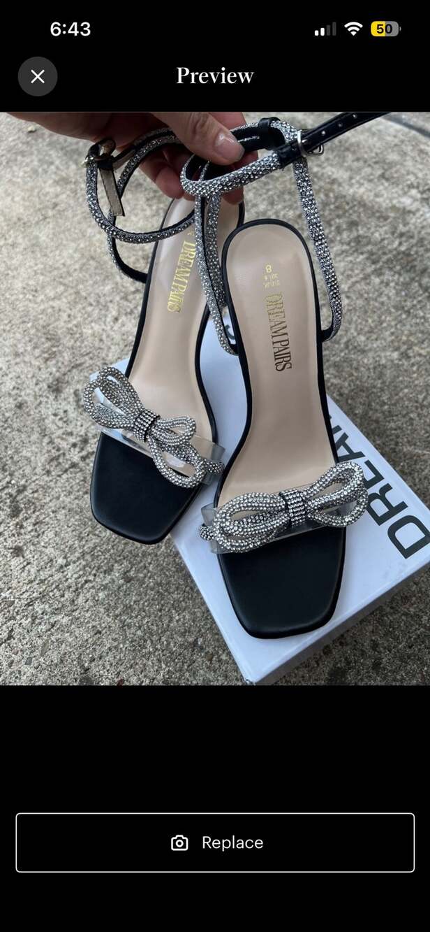 Dream Pairs Women's Rhinestone Dress Heeled Sandals -